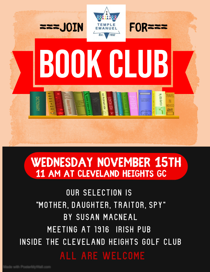 November Book Club Meeting - Temple Emanuel of Lakeland